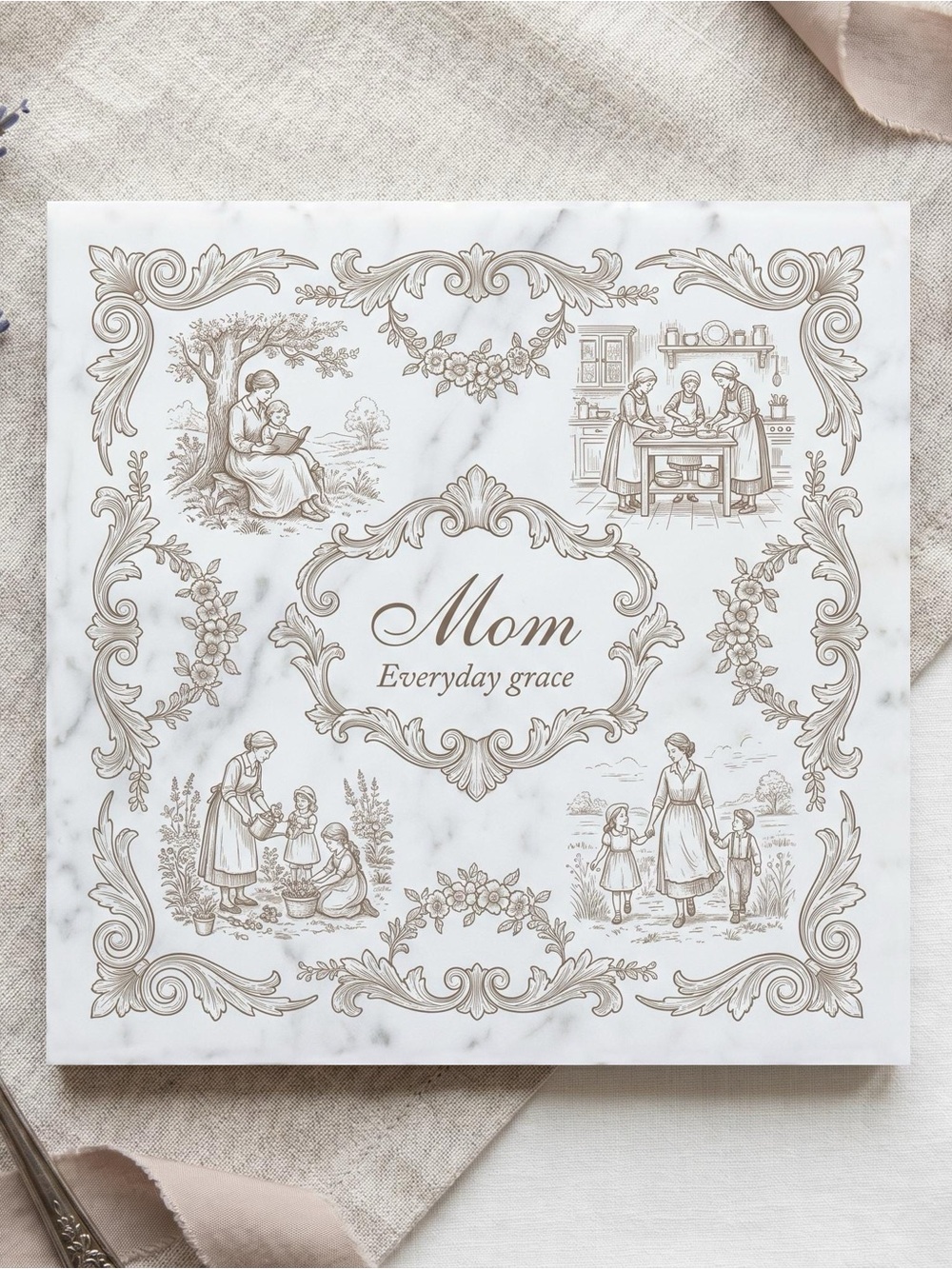 Mother’s Day Mom Everyday Grace Decorative Art - Cream and Tan